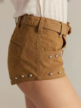 We The Free Suede Micro Shorts Studded  Festival Western Coachella Stagecoach 10